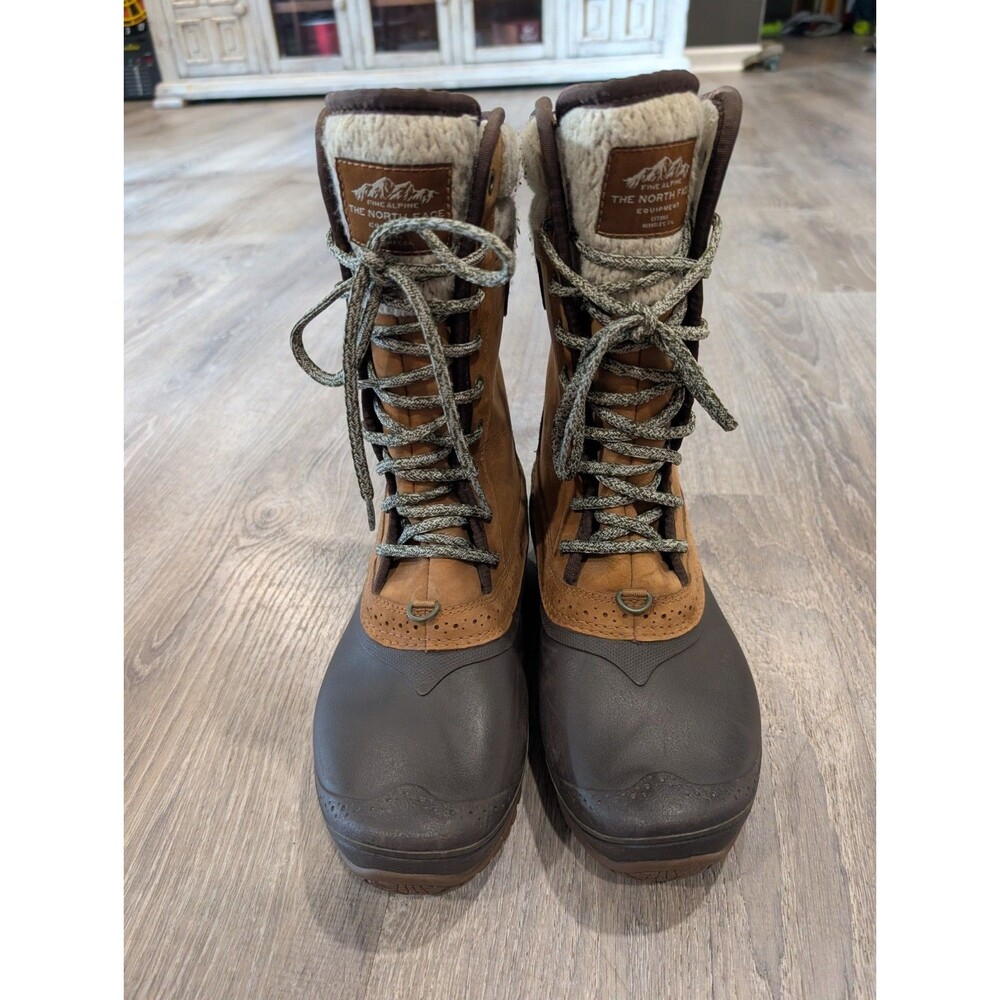 The North Face Shellista II Mid Waterproof Winter Boots Size 8.5 Brown Knit